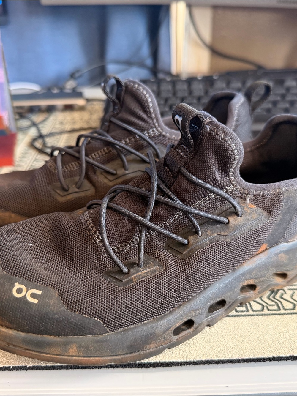 On Kids Black Mesh Sneakers